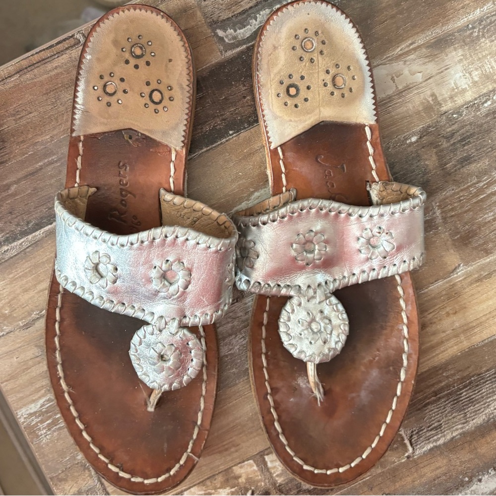 Jack Rogers Sandals — Silver